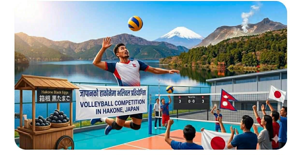 हाकोनेको फेदीमा भलिबल प्रतियोगिता हुने, विजेताले ३ लाख ११ हजार पाउने