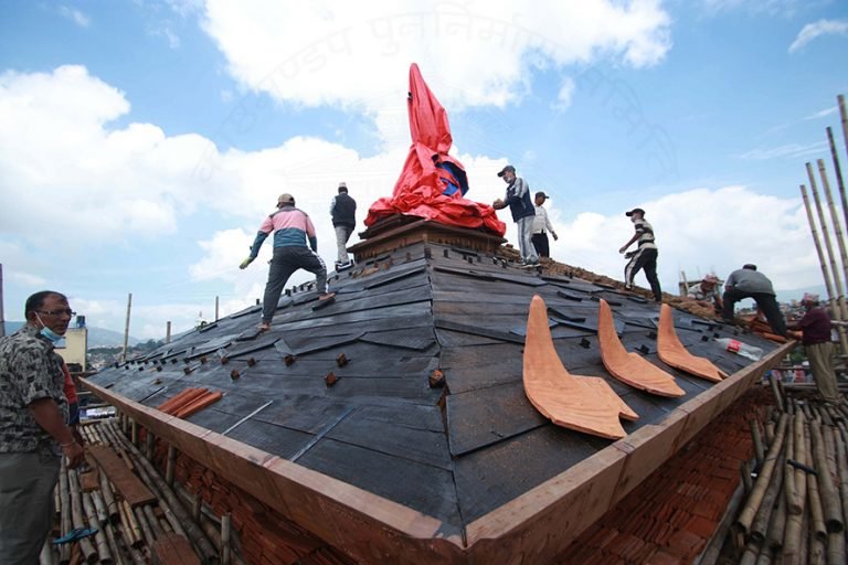 काष्ठमण्डप पुनर्निर्माणको काम अन्तिम चरण