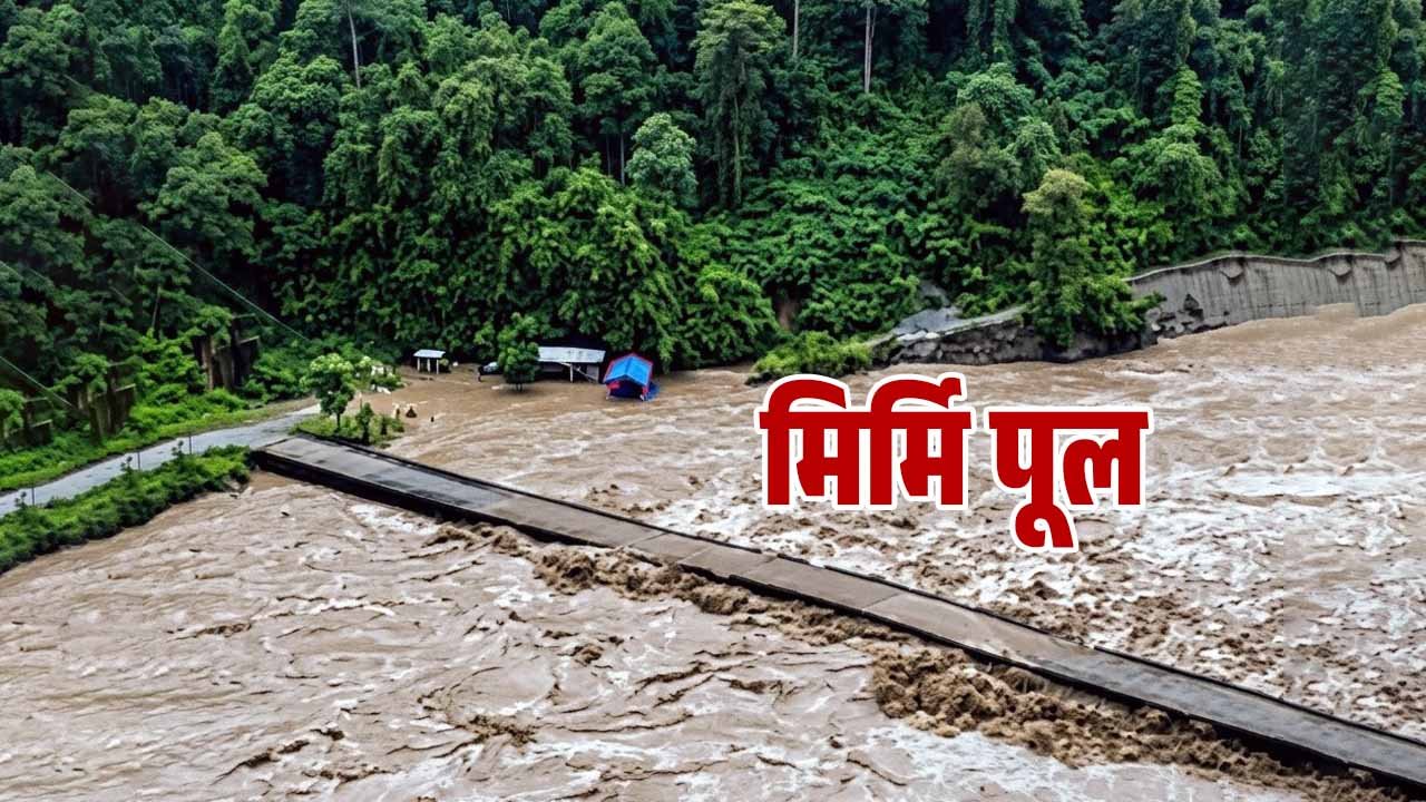 कालीगण्डकीको बाढीले गुल्मी र स्याङ्जा जोड्ने मिर्मी पुल बगायो