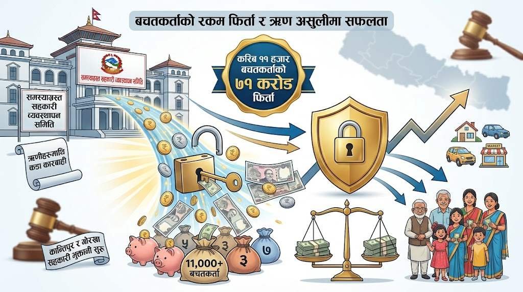 समस्याग्रस्त सहकारीका ११ हजार बचतकर्ताको ७१ करोड रुपैयाँ फिर्ता तथा मिलान